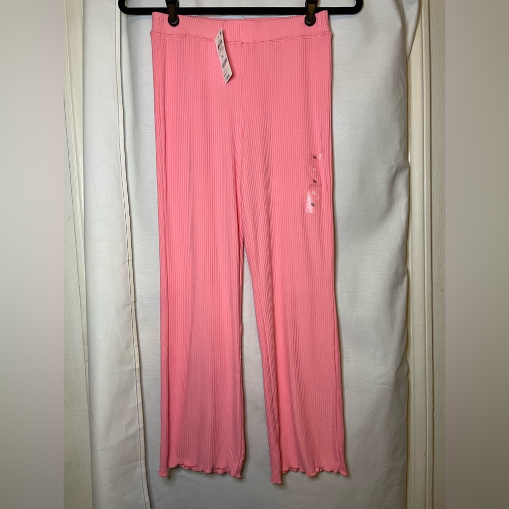 NWT Epic Threads Junior Girls Fresh Peach Pink Ribbed Loose Fit Leggings Size XL